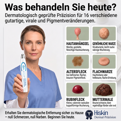 𝐇𝐈𝐒𝐊𝐈𝐍®👩‍⚕️⭐ 7-Tage-Hautmakel- & Hautanhängsel-Entferner Schmerzfreier Rollerball-Stift zur schonenden Entfernung von Hautanhängseln und Hautflecken – narbenfrei💚